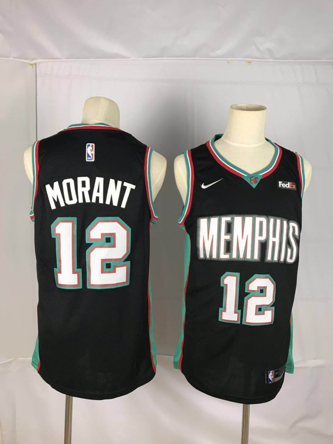 Men Memphis Grizzlies #12 Morant Black Throwback Nike NBA Jerseys->los angeles lakers->NBA Jersey